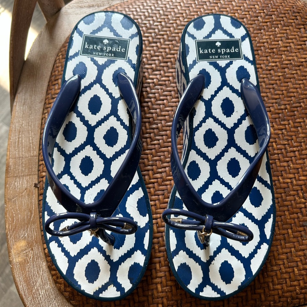 Kate Spade Navy and White Sandals